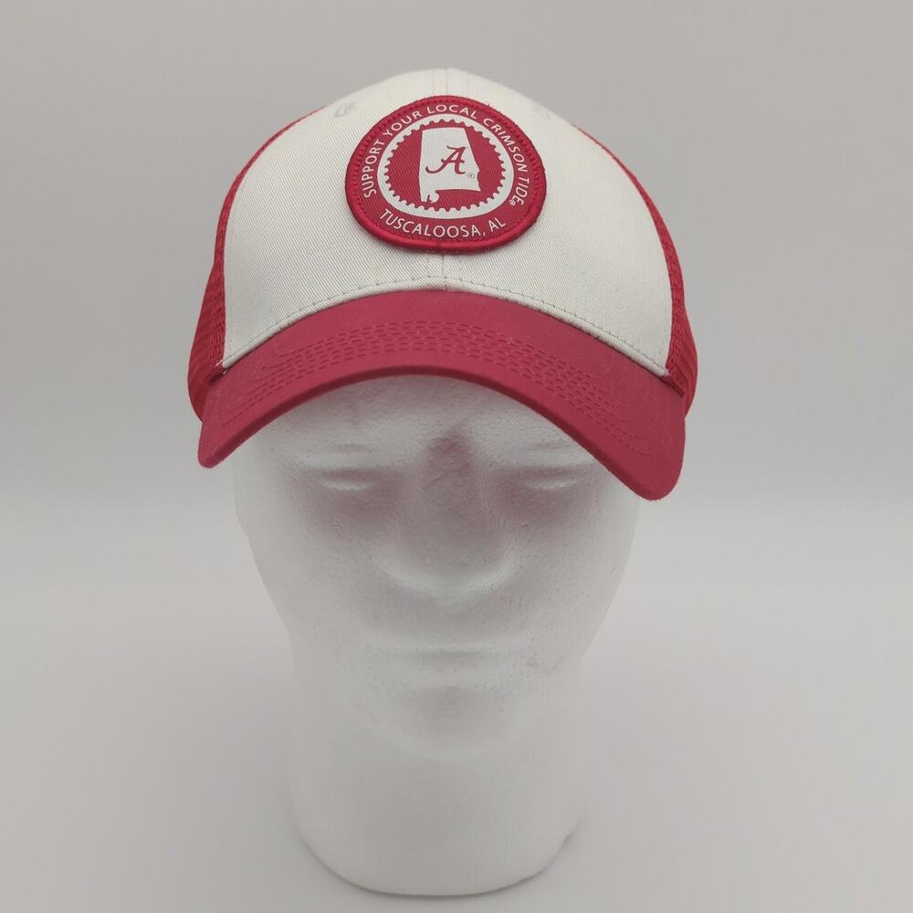 Alabama Crimson Tide Hat Mens Snap Back Cap Red White NCAA Football Trucker Mesh